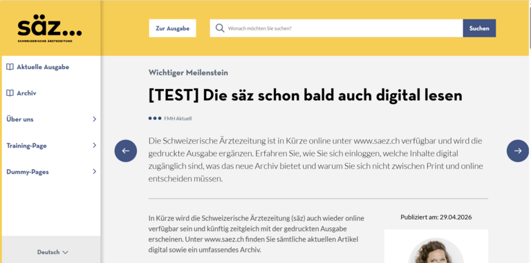 Die säz schon bald auch digital lesen
